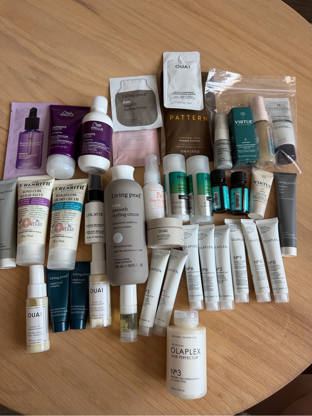 Haircare Travel and Full-size Bundle with Olaplex, Living Proof, Ouai and more